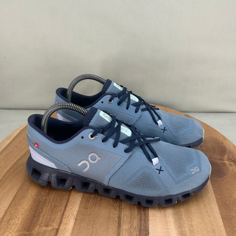 On Cloud X Womens Running Shoes Blue Size 9 Cushioned Comfort Lightweight